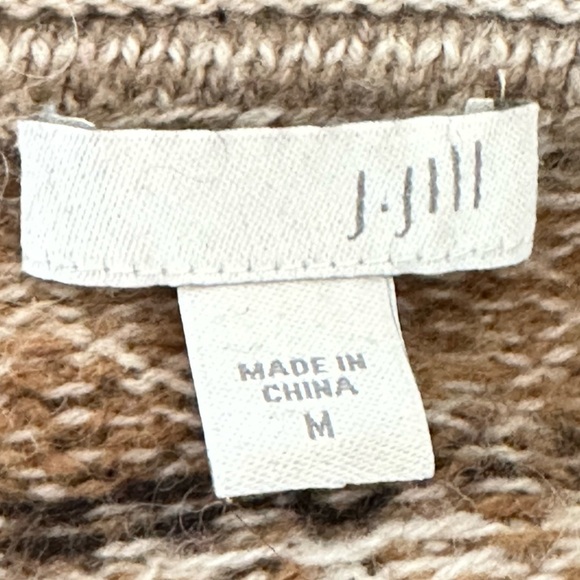 J. Jill Wool Alpaca Longline Open Cardigan Southwest Aztec Knit Boho Size Medium - Picture 4 of 7